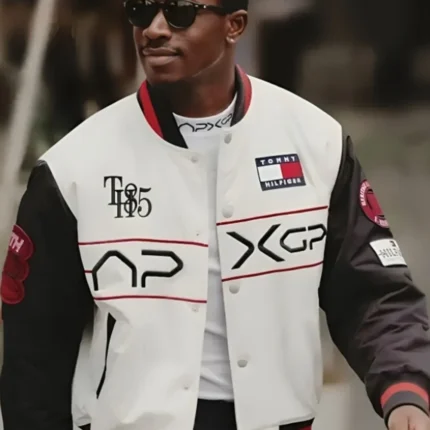 Unisex Damson Idris F1 The Movie 2025 Joshua Pearce Racing Leather Varsity Jacket