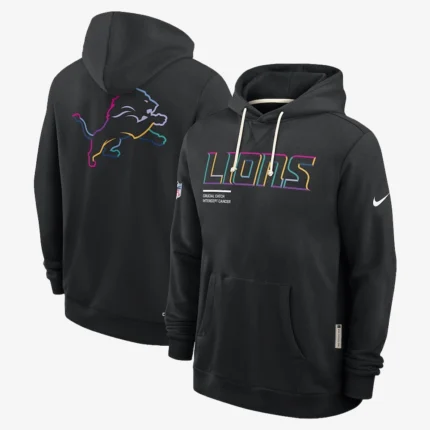 Unisex Detroit Lions Nike Black 2025 NFL Crucial Catch Sideline Standard Issue Dri-FIT Hoodie