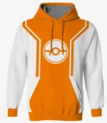 Go Catch Em All Pokemon Trainer Orange & White Pullover Hoodie For Unisex