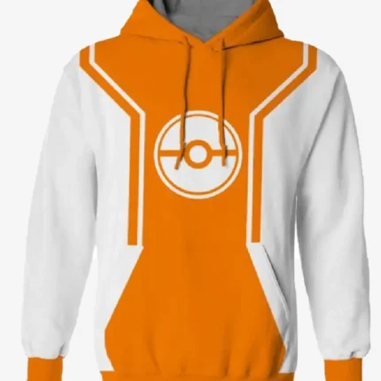 Go Catch Em All Pokemon Trainer Orange & White Pullover Hoodie For Unisex