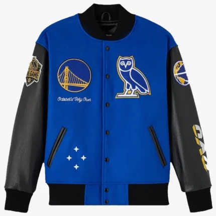 Unisex Golden State Warriors OVO x NBA Full-Snap Varsity Jacket