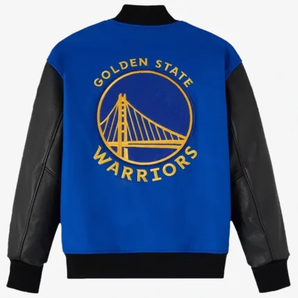 Golden State Warriors OVO x NBA Full-Snap Varsity Jacket