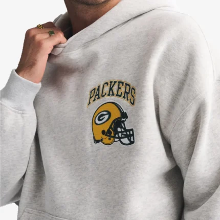 Unisex Green Bay Packers Graphic Light Grey Pullover Hoodie