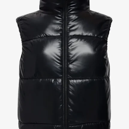 Jenna Ortega TV Series Wednesday 2025 Goody Addams Black Quilted Puffer Vest