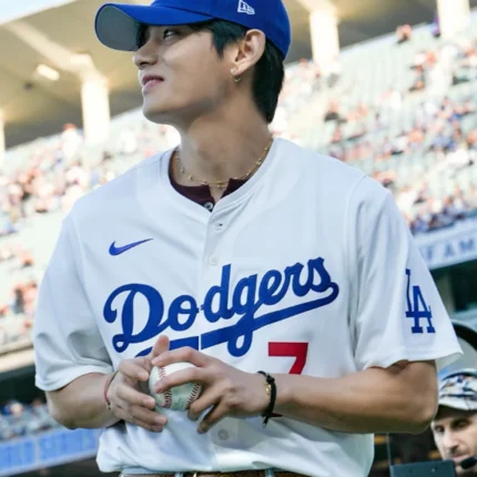 Unisex Kim Taehyung V 7 LA Dodgers Nike Jersey White