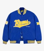 Los Angeles Rams GOLF WANG Satin Full-Snap Royal Bomber Jacket For Unisex