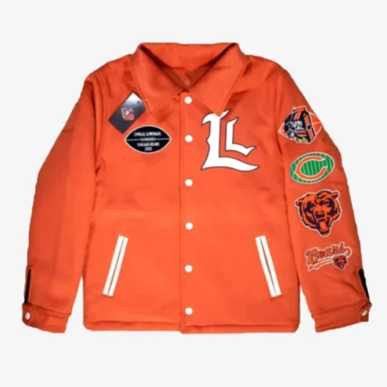 Unisex Lyrical Lemonade Orange Chicago Bears Full-Snap Varsity Jacket