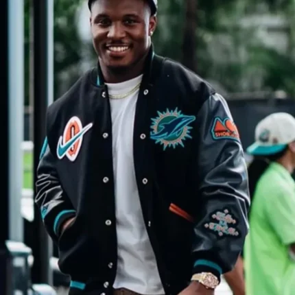 Unisex Malik Washington Rivalries Miami Dolphins Varsity Jacket