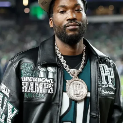 Meek Mill Eagles Super Bowl Champions Bomber Leather Jacket