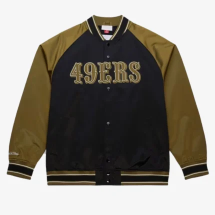 Mitchell & Ness San Francisco 49ers Vintage Logo Double Clutch Satin Raglan Full-Snap Jacket