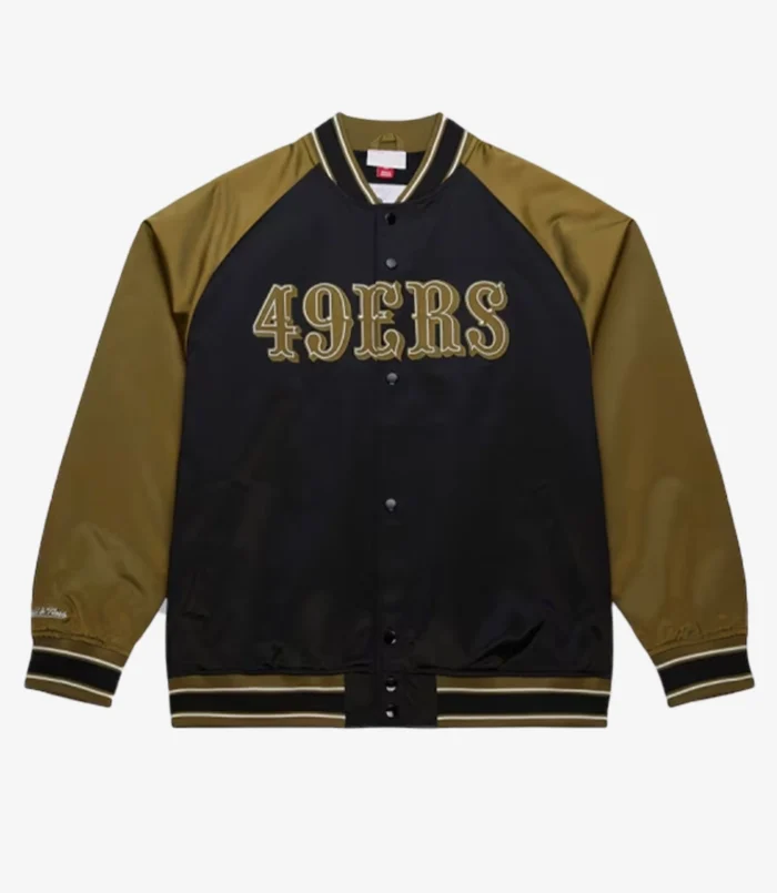 Mitchell & Ness San Francisco 49ers Vintage Logo Double Clutch Satin Raglan Full-Snap Jacket