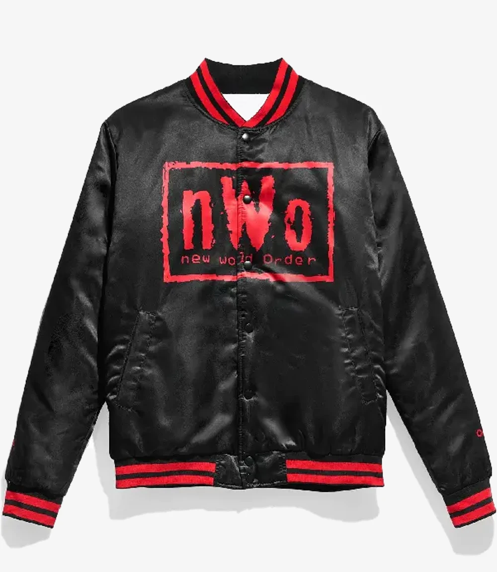 NWO New World Order Black Satin Bomber Jacket NWO New World Order Black Satin Bomber Jacket For Unisex
