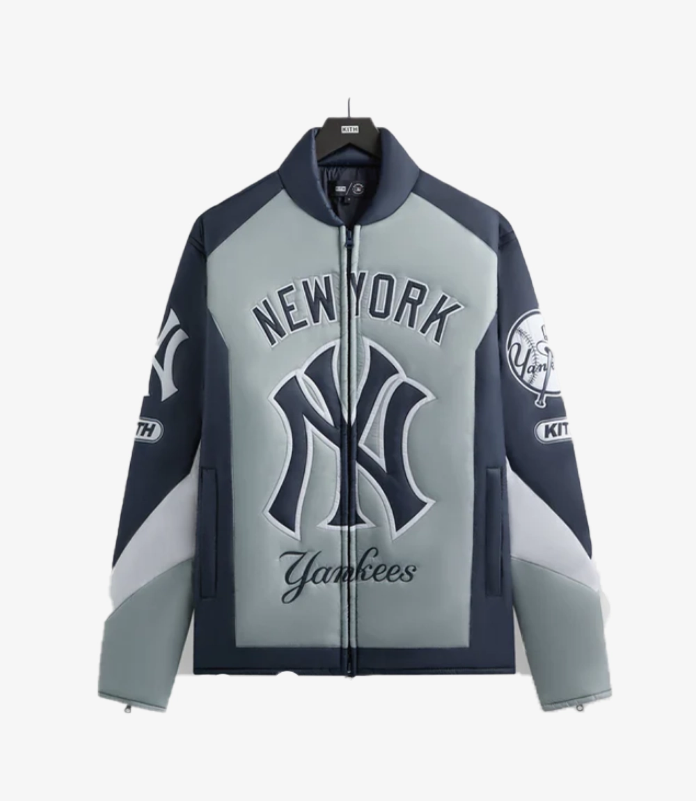 New York Yankees Kith Zip Brixton Puffed Shirt Jacket New York Yankees Kith Zip Brixton Puffed Shirt Jacket For Unisex