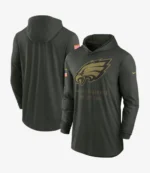 Nike Forest Green Philadelphia Eagles 2025 Salute to Service Sideline Dri-FIT Hoodie T-Shirt For Unisex