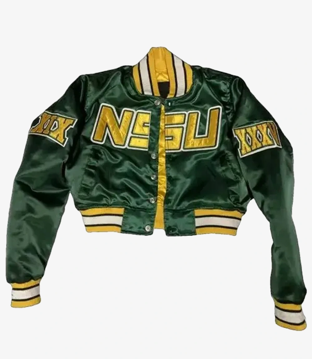 Norfolk State University Green Cropped Jacket Women's Norfolk State University Green Cropped Jacket