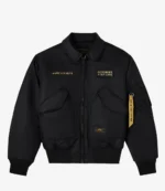 OVO Alpha Industries Black Bomber Jacket For Unisex