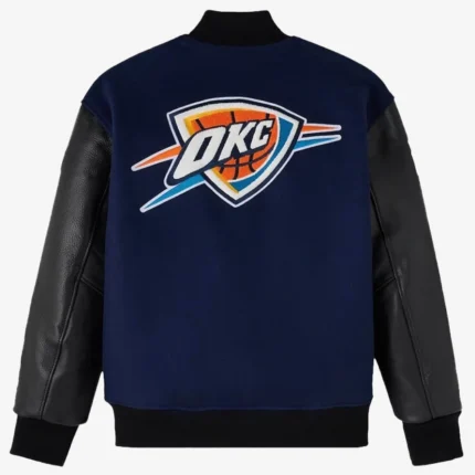 Oklahoma City Thunder OVO x NBA Full-Snap Varsity Jacket