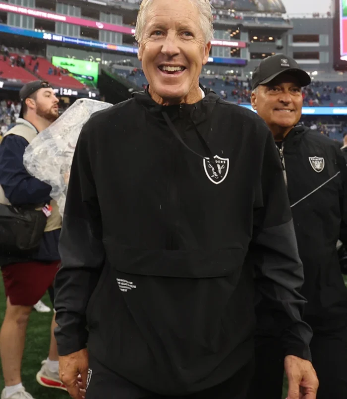 Unisex Pete Carroll Las Vegas Raiders Half-Zip Black Anorak Jacket