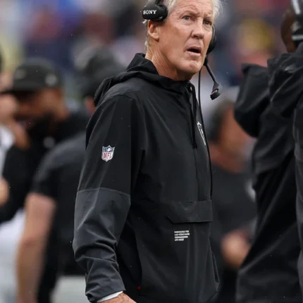 Pete Carroll Las Vegas Raiders Half-Zip Black Anorak Jacket