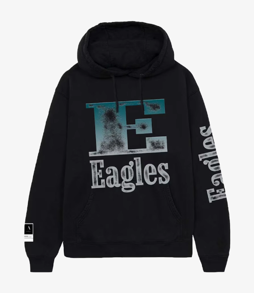 Philadelphia Eagles Aleali May x No Caller ID Black Stacked Hoodie Unisex Philadelphia Eagles Aleali May x No Caller ID Black Stacked Hoodie