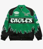 Philadelphia Eagles Kelly Green Premium Racing Jacket For Unisex