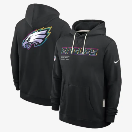 Unisex Philadelphia Eagles Nike Black 2025 NFL Crucial Catch Sideline Standard Issue Dri-FIT Hoodie