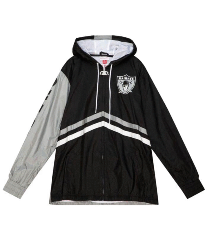 Raiders Undeniable Full Zip NFL Windbreaker Hood1