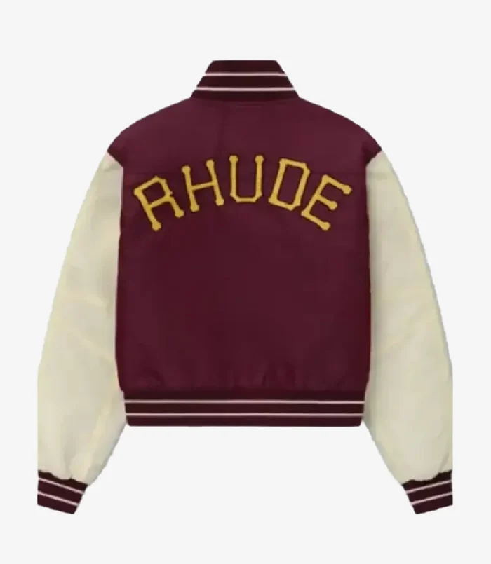 Rhude Batting Cage Varsity Maroon Jacket