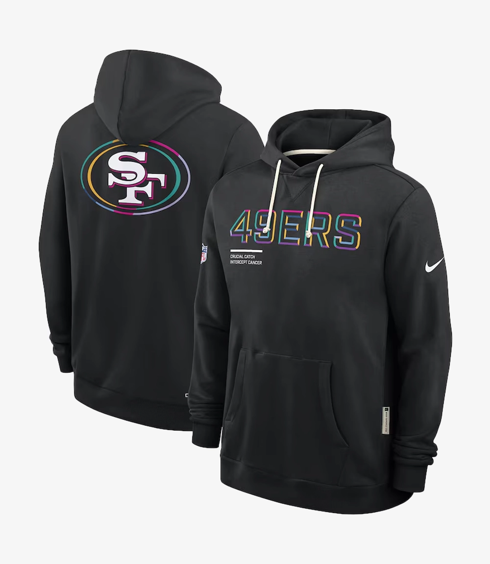 San Francisco 49ers Nike Black 2025 NFL Crucial Catch Sideline Standard Issue Dri-FIT Hoodie Unisex San Francisco 49ers Nike Black 2025 NFL Crucial Catch Sideline Standard Issue Dri-FIT Hoodie