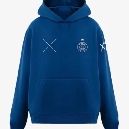 The Weeknd PSG x XO II Pullover Blue Fleece Hoodie For Unisex