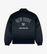 Aimé Leon Dore x New York Yankees Navy Satin Varsity Jacket