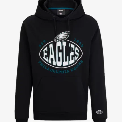 BOSS X NFL Black Philadelphia Eagles Touchback Fleece Hoodie