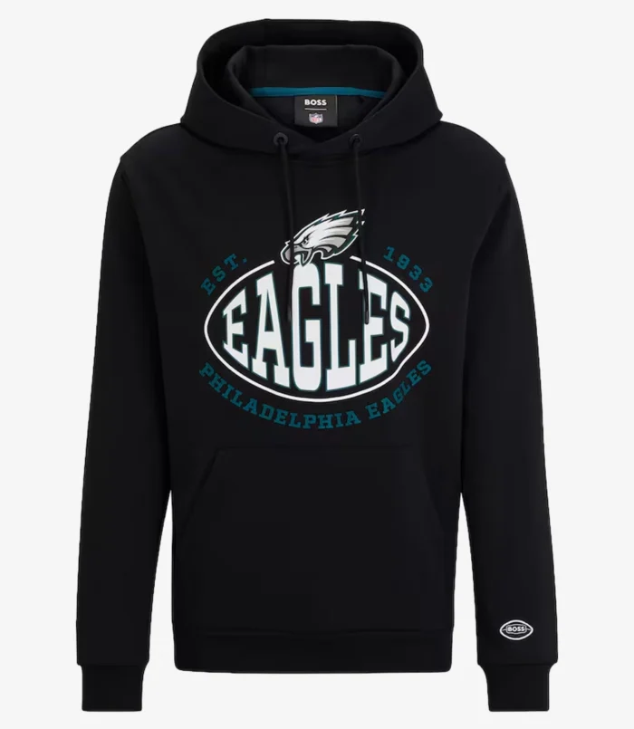 BOSS X NFL Black Philadelphia Eagles Touchback Fleece Hoodie