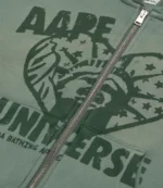 Bape x AAPEUNVS Zip Up Khaki Fleece Hoodie