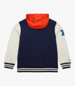 Chicago Bears Mitchell & Ness Courtside Hooded Varsity Jacket For Unisex