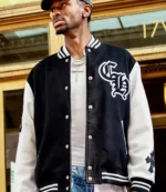 NBA Oklahoma City Thunder 2025 SGA Black and White Wool Varsity Jacket For Unisex
