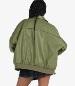 Princess Polly Green Faux Leather Jacket