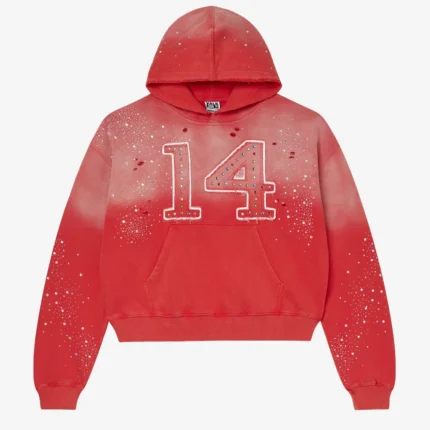 Vale Forever 14 Patch Pullover Fleece Red Hoodie For Unisex