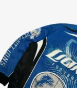 Vintage NFL Detroit Lions Blue Racing Bomber Jacket