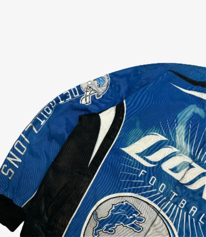 Vintage NFL Detroit Lions Blue Racing Bomber Jacket