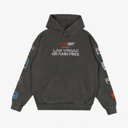 2025 Las Vegas Grand Prix Retro Patch Pullover Black Hoodie