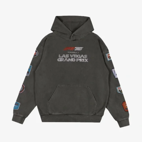 2025 Las Vegas Grand Prix Retro Patch Pullover Black Hoodie
