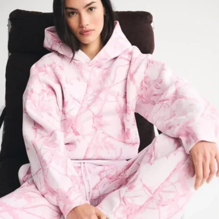 Women's Abercrombie & Fitch Light Pink Camo Hoodie