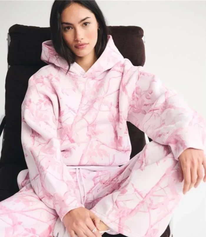 Women's Abercrombie & Fitch Light Pink Camo Hoodie