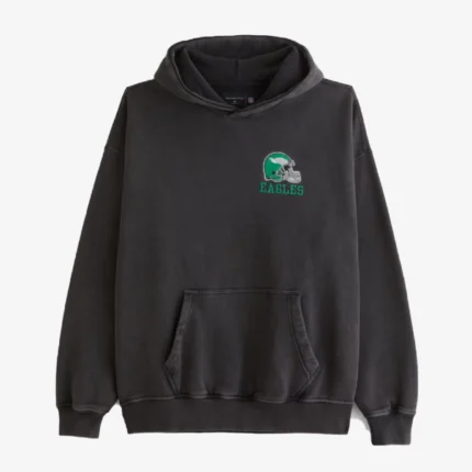 Unisex Abercrombie Philadelphia Eagles Graphic Black Popover Hoodie