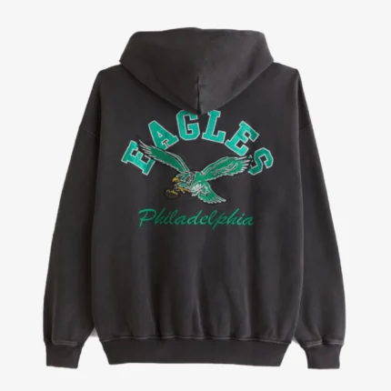 Abercrombie Philadelphia Eagles Graphic Black Popover Hoodie