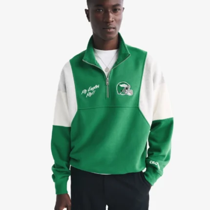 Abercrombie Philadelphia Eagles Half-Zip Green Sweatshirt