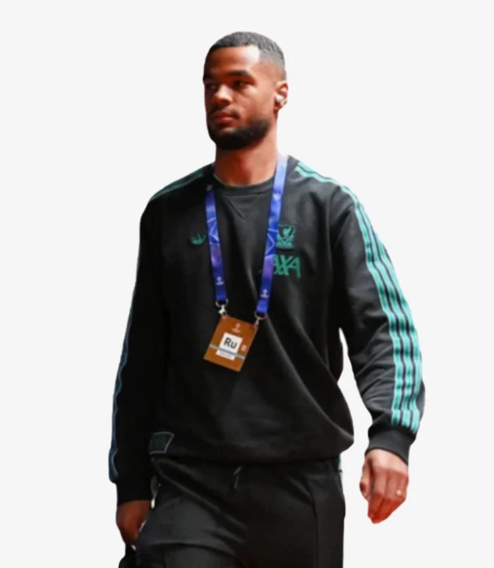 Unisex Adidas LFC Striped 25-26 Icons Sweatshirt Black & Green