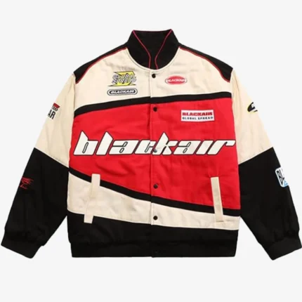 Unisex Air Racing Style Brown and Beige Varsity Jacket