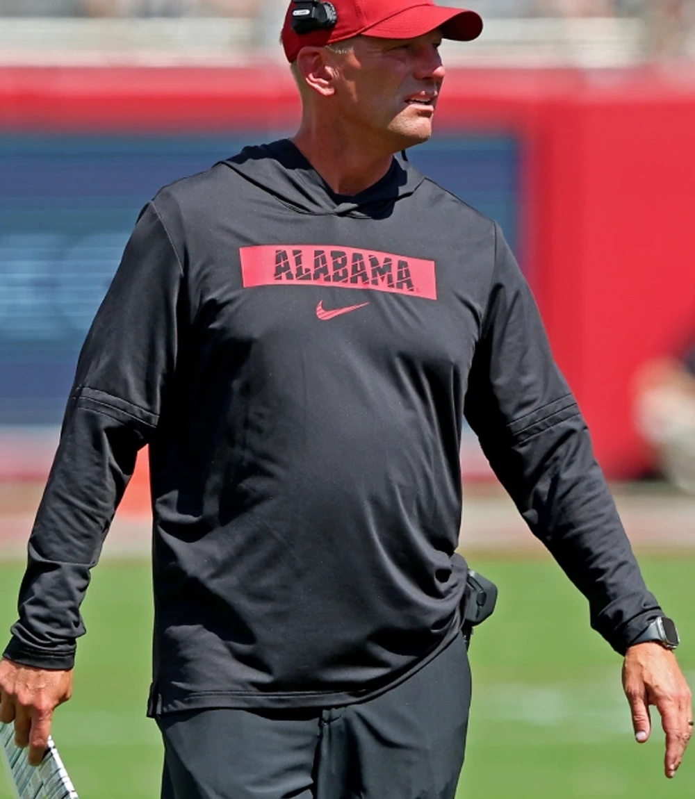 Alabama Kalen Deboer Sideline Performance Black Pullover Hoodie Unisex Alabama Kalen Deboer Sideline Performance Black Pullover Hoodie